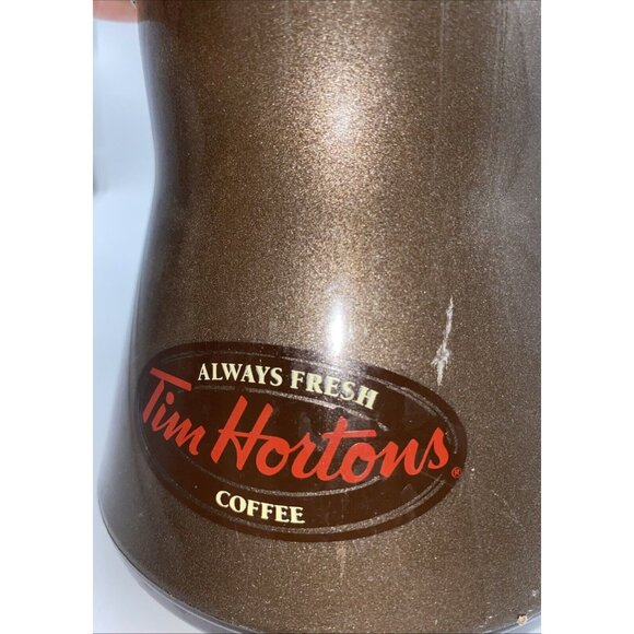 Tim Hortons Wide Base Insulated Travel Mug No Spill Slip Tip Aladdin Thermos - Picture 12 of 12
